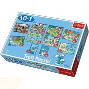 Okładka książki Puzzle 10w1 Smerfy TREFL