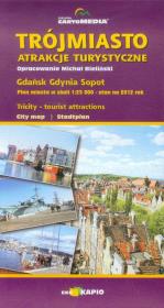 Opakowanie Trójmiasto Atrakcje turystyczne plan miasta 1:25 000