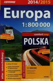 Opakowanie Europa atlas samochodowy 1:800 000 + laminowana mapa kieszonkowa Polski 1:1 400 000