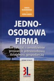 Jednoosobowa Firma. Autor: Danuta Młodzikowska, Bjorn Lunden. Dadada.pl Okładka książki Jednoosobowa Firma
