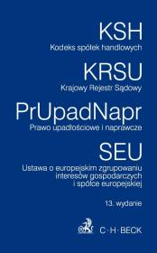 Opakowanie Kodeks spółek handlowych Krajowy Rejestr Sądowy Prawo upadłościowe i naprawcze Ustawa o europejskim zgrupowaniu interesów gospodarczych i spółce europejskiej