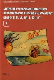 Okładka książki Materiał wyrazowo-obrazkowy... głosek F, Fi, W, Wi