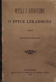 Okładka książki Myśli i aforyzmy o etyce lekarskiej (reprint)