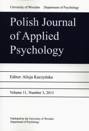 Okładka książki Polish Journal of Applied Psychology Volume 11 Number 32 2013