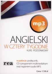Okładka książki W 4 tygodnie  angielski biały mp3 REA