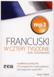 W 4 tygodnie  francuski biały mp3 REA. Autor: Karpińska Dorota. Dadada.pl Okładka książki W 4 tygodnie  francuski biały mp3 REA