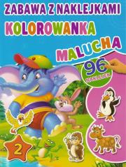 Okładka książki Zabawa z naklejkami. Kolorowanka malucha 2 Nieb.