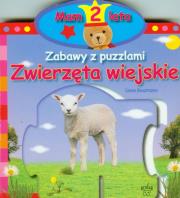 Zabawy z puzzlami. Zwierzęta wiejskie. Autor: Boumans Lieve. Dadada.pl Okładka książki Zabawy z puzzlami. Zwierzęta wiejskie
