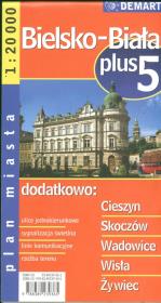 Okładka książki Bielsko-Biała plus 5 - plan miasta DEMART