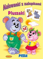 Malowanki z nalepkami. Pluszaki. Autor:   Praca zbiorowa. Dadada.pl Okładka książki Malowanki z nalepkami. Pluszaki