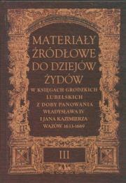 Opakowanie Materiały źródłowe do dziejów Żydów t 3