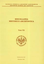 Opakowanie Miscellanea Historico Archivistica tom VII
