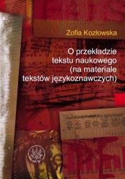Okładka książki O przekładzie tekstu naukowego