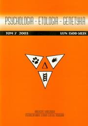 Opakowanie Psychologia Etologia Genetyka tom 7/2003