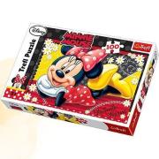 Okładka książki Puzzle 100 Wesoła Minnie TREFL