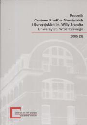 Okładka książki Rocznik Centrum Studiów Niemieckich i Europejskich im. Willy Brandta Uniwersytetu Wrocławskiego