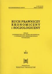 Ruch prawniczy ekonomiczny i socjologiczny 76/2014 Zeszyt 1. Wydawca: Wydawnictwo Naukowe UAM. Dadada.pl Opakowanie Ruch prawniczy ekonomiczny i socjologiczny 76/2014 Zeszyt 1