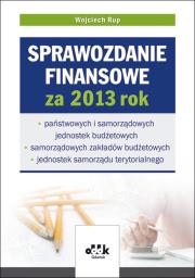 Sprawozdanie finansowe za 2013 rok. Autor: Rup Wojciech. Dadada.pl Okładka książki Sprawozdanie finansowe za 2013 rok