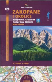 Zakopane i okolice Krupówki Giewont i Kasprowy Plan miasta 1:12 500/1:7 500. Wydawca: Sygnatura. Dadada.pl Opakowanie Zakopane i okolice Krupówki Giewont i Kasprowy Plan miasta 1:12 500/1:7 500