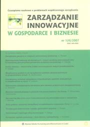 Zarządzanie innowacyjne w Gospodarce i Biznesie 1 (4)/2007. Wydawca: Wyższa Szkoła Humanistyczno-Ekonomiczna w Łodzi. Dadada.pl Opakowanie Zarządzanie innowacyjne w Gospodarce i Biznesie 1 (4)/2007