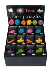 Opakowanie Display IQ-Test - 3D Puzzle, drewno, kolorowe, 6 rodzajów, 24 szt. Sortowane