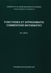 Functiones et approximatio. Wydawca: Wydawnictwo Naukowe UAM. Dadada.pl Opakowanie Functiones et approximatio