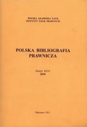 Opakowanie Polska Bibliografia Prawnicza Zeszyt XLVI 2010