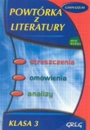 Powtórka z literatury GIM kl. 3. Autor: Barbara Włodarczyk. Dadada.pl Okładka książki Powtórka z literatury GIM kl. 3