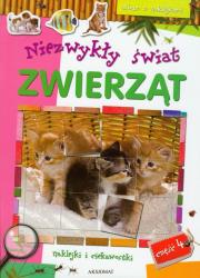 Album z naklejkami. Niezwykły świat zwierząt cz.4. Autor: Król Magdalena. Dadada.pl Okładka książki Album z naklejkami. Niezwykły świat zwierząt cz.4
