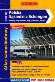 Okładka książki Atlas samochodowy Polska Sąsiedzi z Schengen