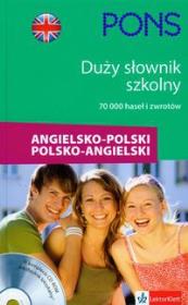 Okładka książki PONS Duży słownik szkolny angielsko-polski, polsko-angielski z płytą CD