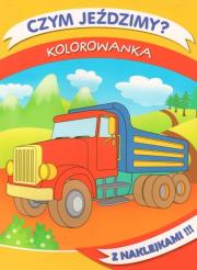 Okładka książki Czym jeździmy? Kolorowanka z naklejkami