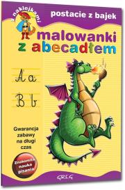 Okładka książki Malowanki z abecadłem - postacie z bajek GREG