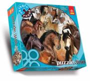 Okładka książki Puzzle 300 okrągłe Konie TREFL