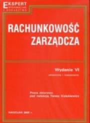 Okładka książki Rachunkowość zarządcza cz.1 Podręcznik