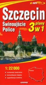 Okładka książki Szczecin Świnoujście Police 1:22 000 plan miasta 3 w 1