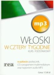 Okładka książki W 4 tygodnie  włoski biały mp3 REA