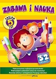 Okładka książki Zabawa i nauka (poziom: 5 lat) +32 naklejki Greg
