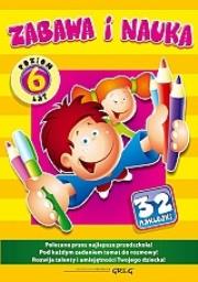 Okładka książki Zabawa i nauka (poziom: 6 lat) +32 naklejki Greg