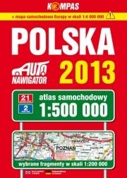 Okładka książki Atlas samochodowy 1:500 000  Polska 2013