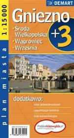 Okładka książki Gniezno plus 3. Plan miasta