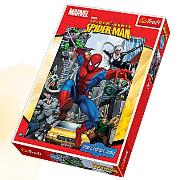 Okładka książki Puzzle 1000 Spiderman Pościg w Nowym Jorku TREFL