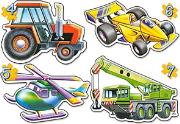 Okładka książki Puzzle 4w1 Different Vehicles