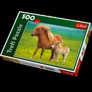 Okładka książki Puzzle 500 Kucyki na łące TREFL