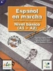 Espanol en marcha Nivel basico A1 + A2 podręcznik z 2 płytami CD. Autor: Castro Viudez Francisca, Diaz Ballesteros Pilar, Rodero Diez Ignacio, Sardinero Franco Carmen. Dadada.pl Okładka książki Espanol en marcha Nivel basico A1 + A2 podręcznik z 2 płytami CD