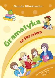 Gramatyka ze skrzatem. Autor: Danuta Klimkiewicz. Dadada.pl Okładka książki Gramatyka ze skrzatem