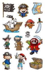 Naklejki papierowe. Piraci. Autor: 53197. Dadada.pl Okładka książki Naklejki papierowe. Piraci