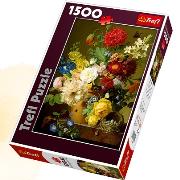 Okładka książki Puzzle 1500 Martwa natura z kwiatami TREFL