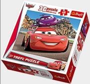 Okładka książki Puzzle 48 Auta Zygzak i Lillianna 3D TREFL