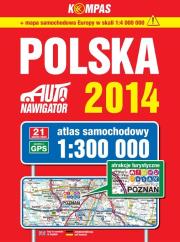 Atlas samochodowy 1:300 000  Polska 2014. Autor: praca zbiorowa. Dadada.pl Okładka książki Atlas samochodowy 1:300 000  Polska 2014